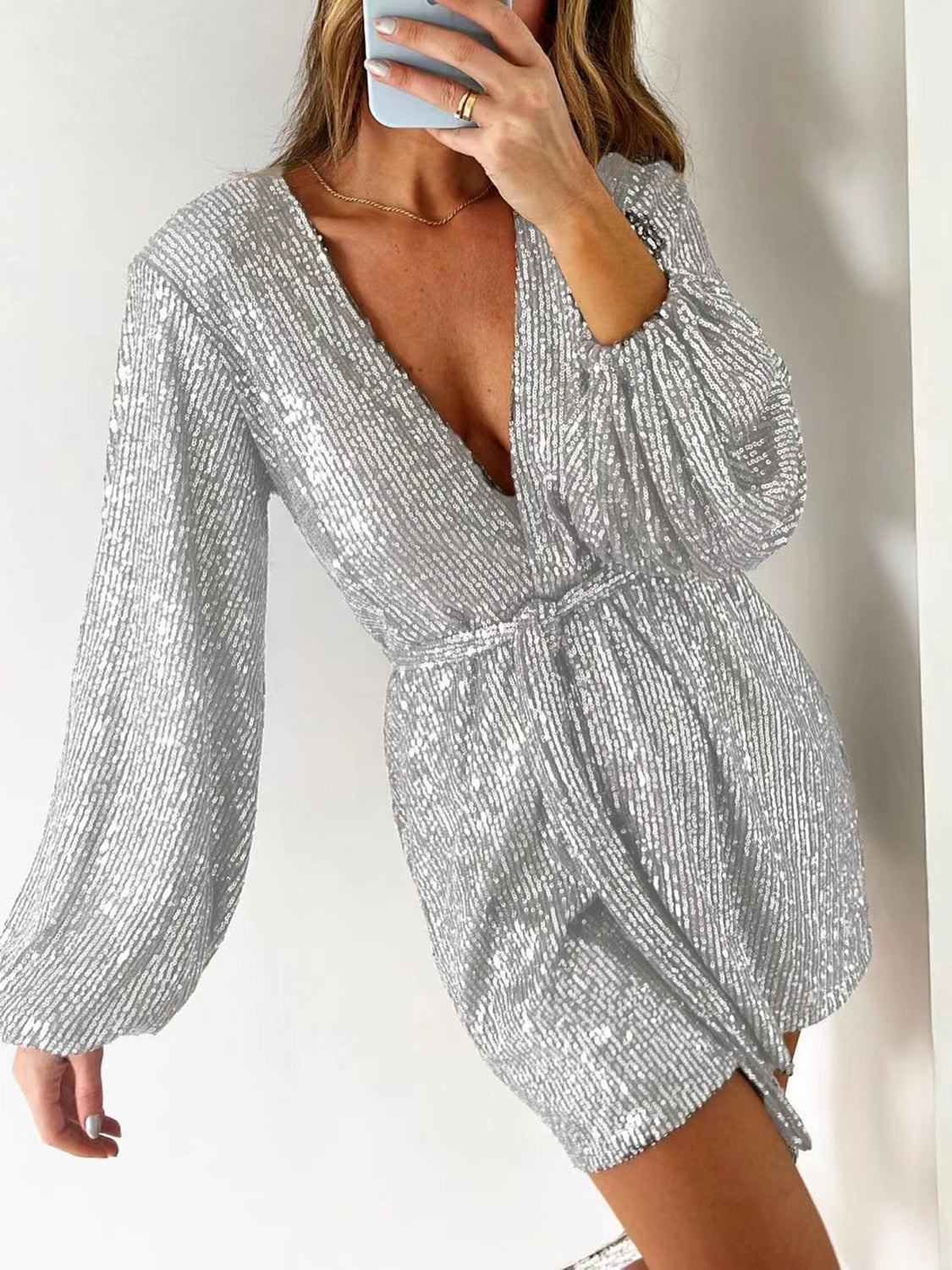 Spark Tie Waist Long Sleeve Romper | 7 Colors