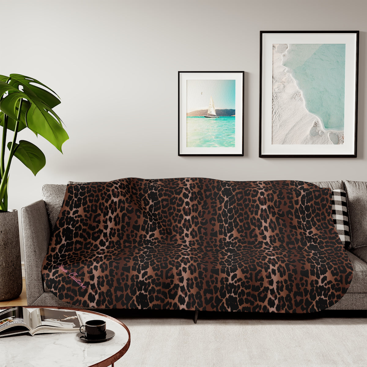 Ultra Fuzz OG Leopard Print Sherpa Blanket ��� Reversible Two���Tone Cozy Throw