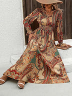 Gianna Smocked Printed V-Neck Flounce Sleeve Dress | 4 Colors