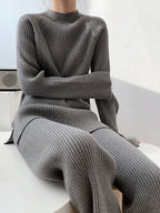 Sofia Mock Neck Raglan Sleeve Top and Pants Sweater Set | 4 Colors