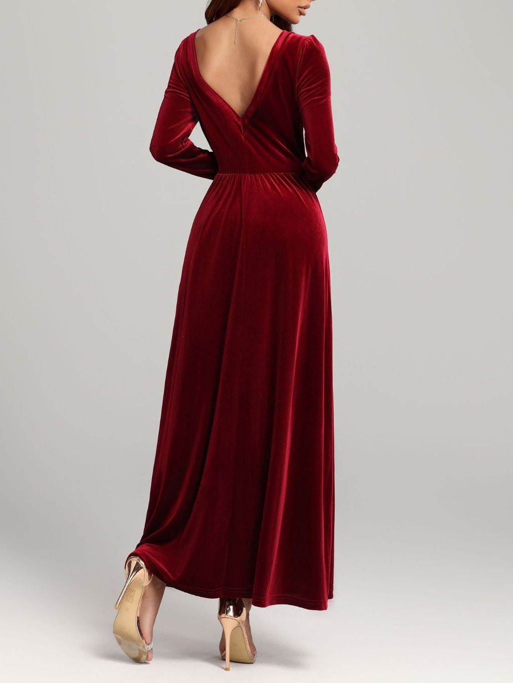 Faerie Velvet Square Neck Long Sleeve Dress | 4 Colors | Poundton