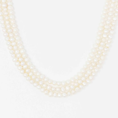 Three Strands Genuine Freshwater Pearl Necklace | Ellison and Young