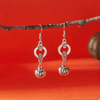 Pair of silver skull and jack-o'-lantern dangle earrings
