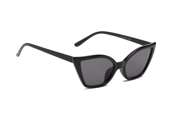 Velvet Glove Black Shade Retro Narrow Frame Cat Eye 80s Sunglasses