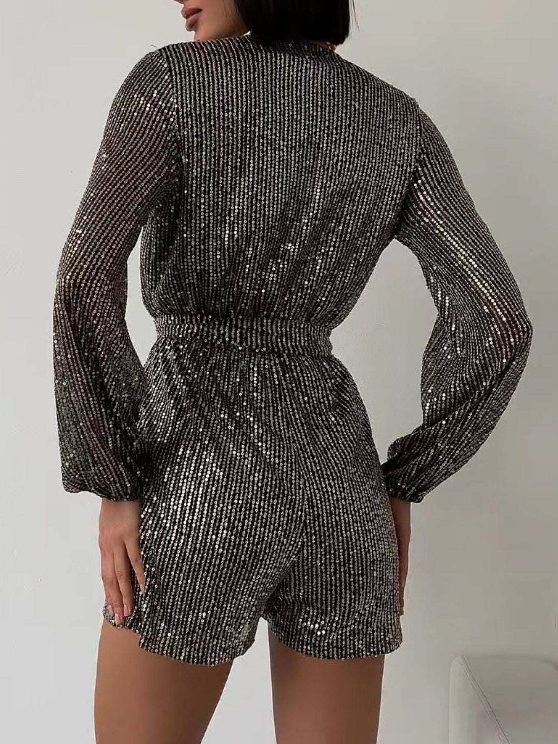 Spark Tie Waist Long Sleeve Romper | 7 Colors