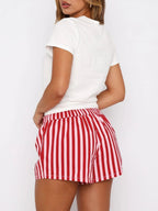 Giovanna Printed Round Neck Short Sleeve Top and Drawstring Shorts Set | 5 Colors