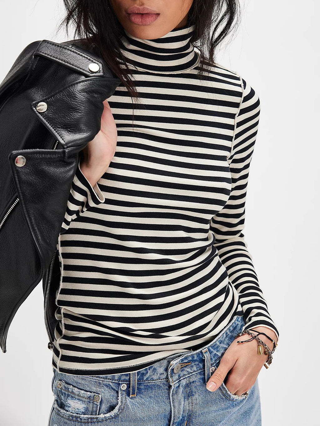Exposee Striped Turtleneck Long Sleeve | 3 Colors