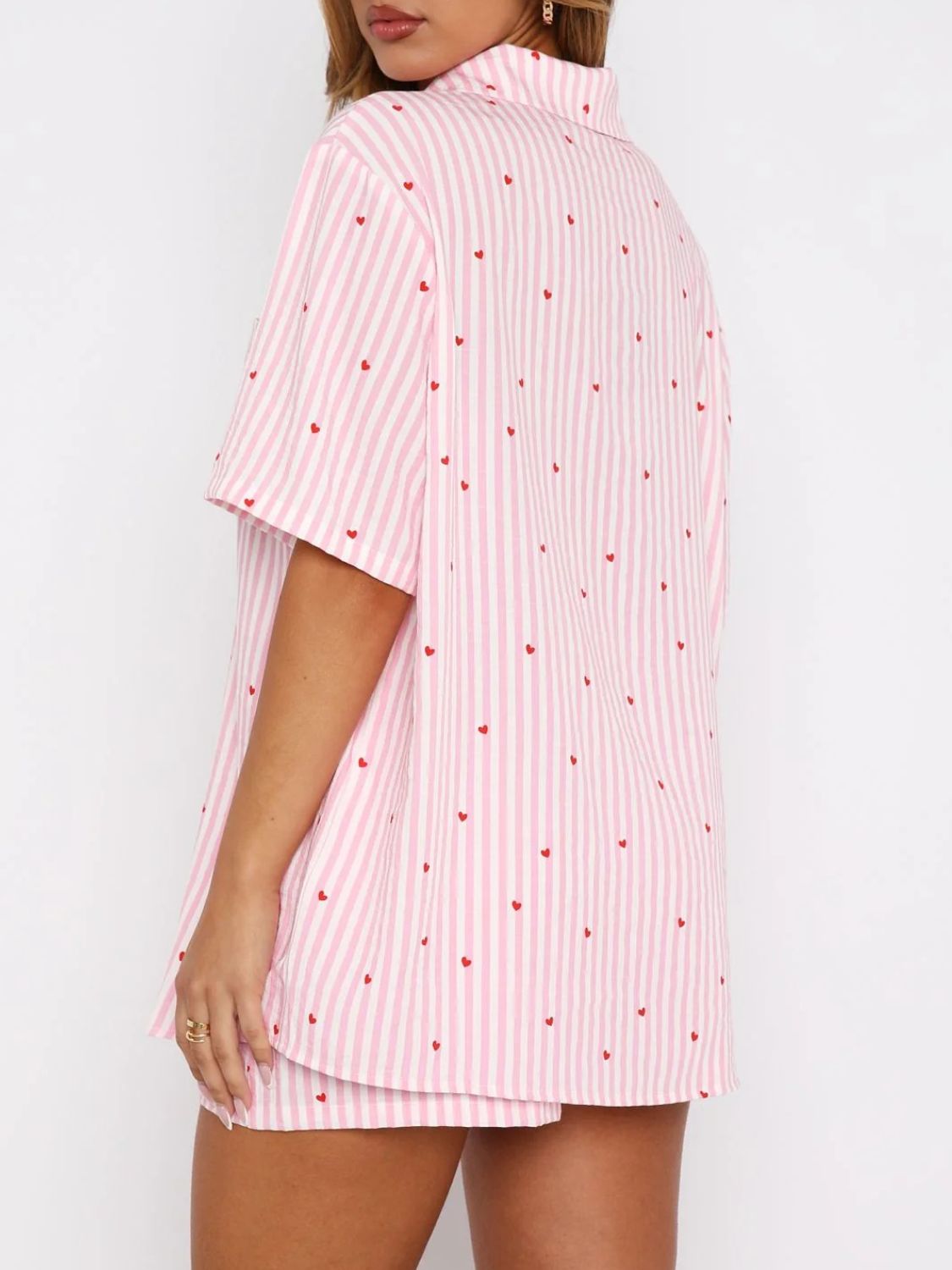 Saint Val Button Down Top and Shorts Pajama Set | 4 Colors | Poundton