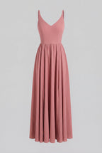 Amalie Ballerina Daytime Maxi Gown in Mulberry Pink