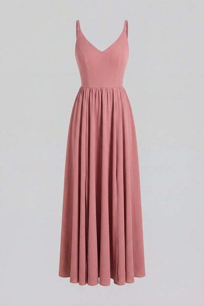 Amalie Ballerina Daytime Maxi Gown in Mulberry Crepe