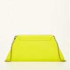 Angelica Leather Clutch in Electric Yellow