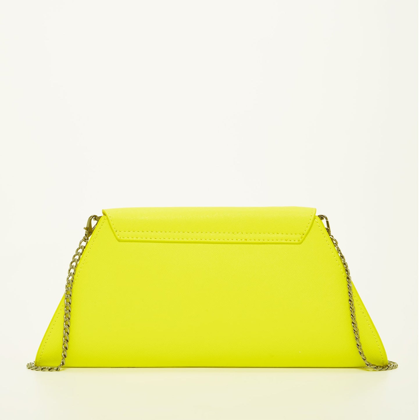 Angelica Leather Clutch in Electric Yellow