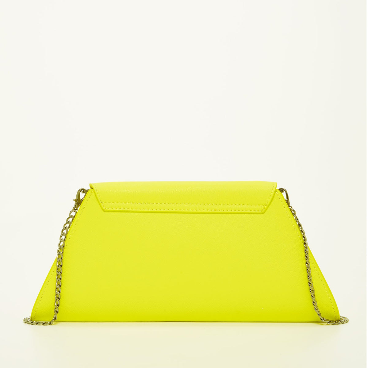 Angelica Leather Clutch in Electric Yellow