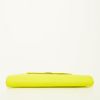 Angelica Leather Clutch in Electric Yellow