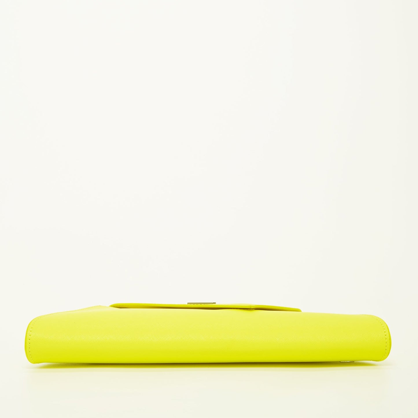 Angelica Leather Clutch in Electric Yellow