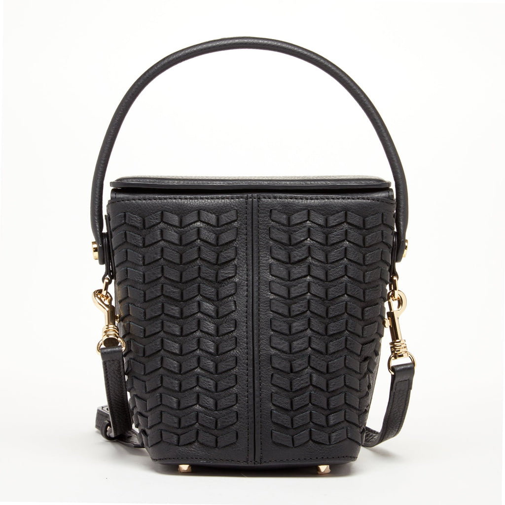Anna Woven Leather Bag Black