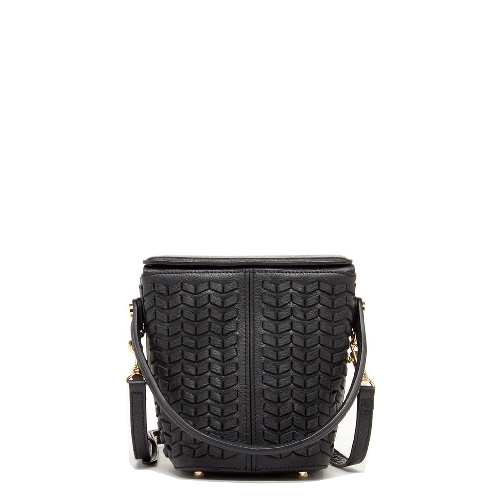 Anna Woven Leather Bag Black