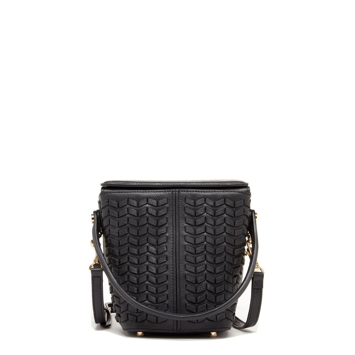 Anna Woven Leather Bag Black