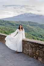 Lucrezia Renaissance Maxi Gown in Ivory White