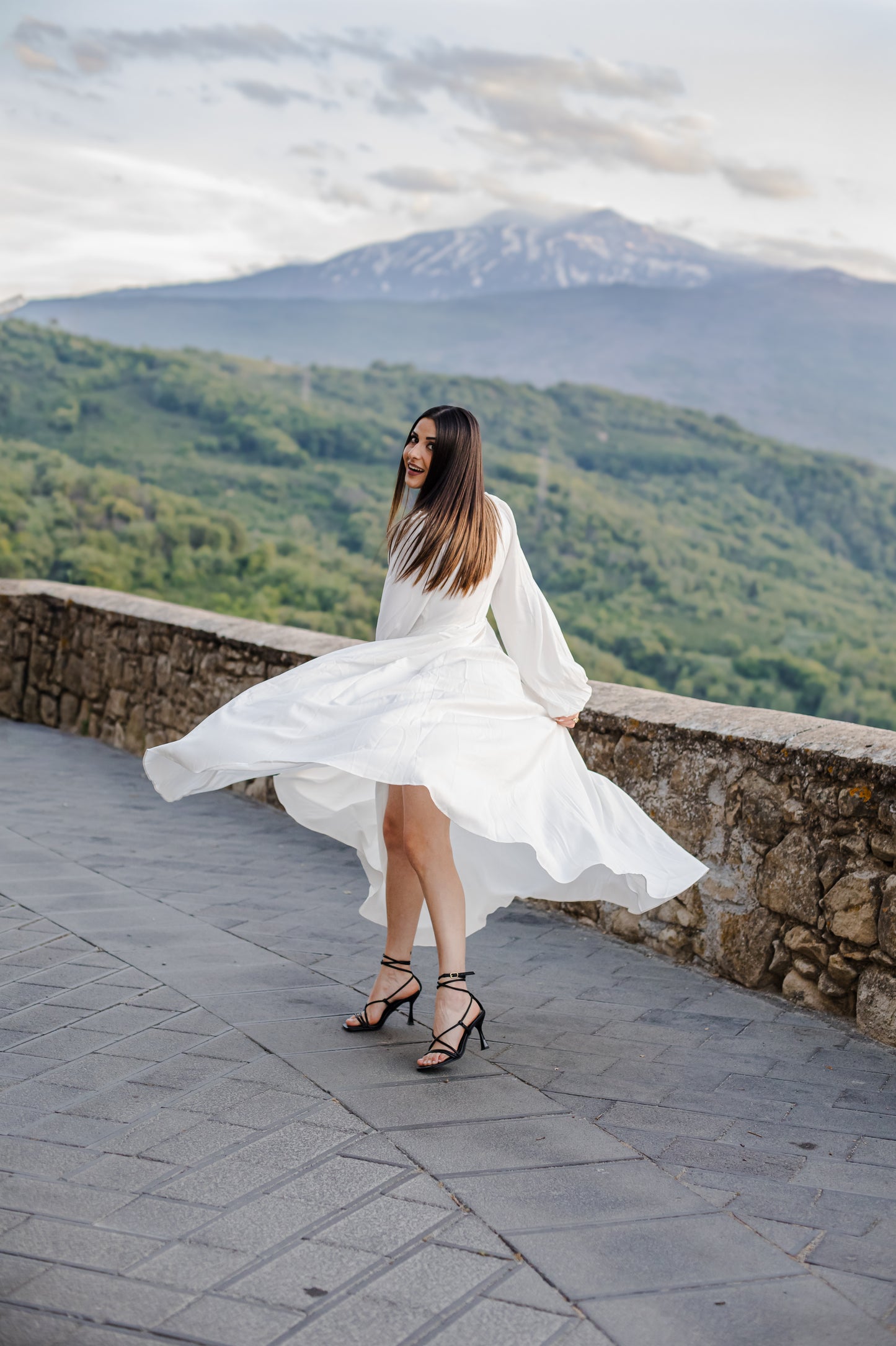 Lucrezia Renaissance Maxi Gown in Ivory White