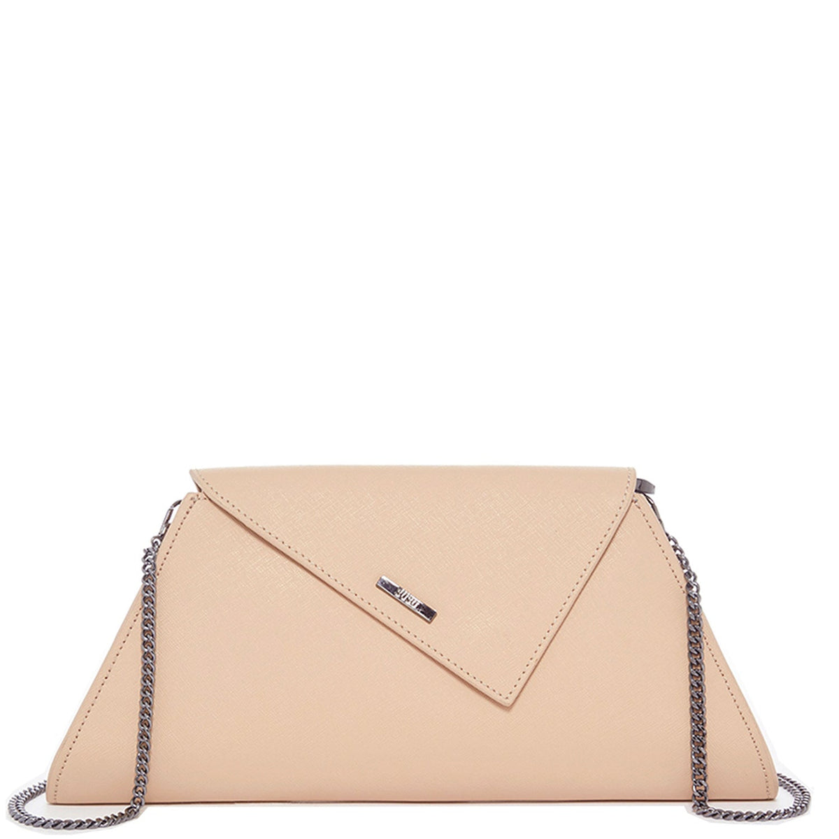 Angelica Nude Leather Clutch Purse