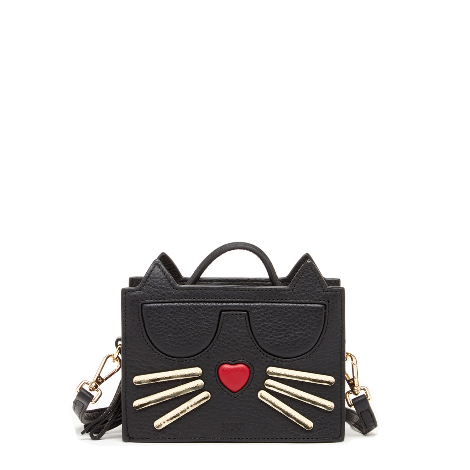 Leather Cat Bag Black Crossbody