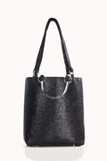 Boa black embossed ultra suede large tote with Lucite handles by Pinup Girl Clothing