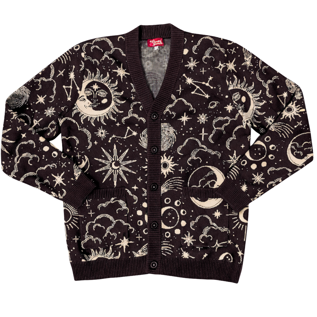 Celestial Cardigan, celestial print