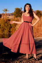 Amalie Ballerina Daytime Maxi Gown in Mulberry Pink