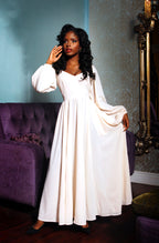 Lucrezia Renaissance Maxi Gown in Ivory White