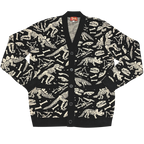 Dinosaur Fossil Cardigan, beige dinosaur fossil print