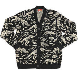 Dinosaur Fossil Cardigan, beige dinosaur fossil print