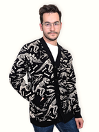 Dinosaur Fossil Cardigan, beige dinosaur fossil print (view 2)