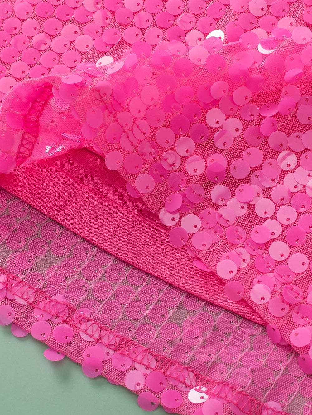 Marie Oversized Half Sleeve Sequin Top in Pink
