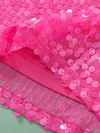 Marie Oversized Half Sleeve Sequin Top in Pink