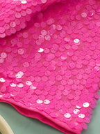 Marie Oversized Half Sleeve Sequin Top in Pink