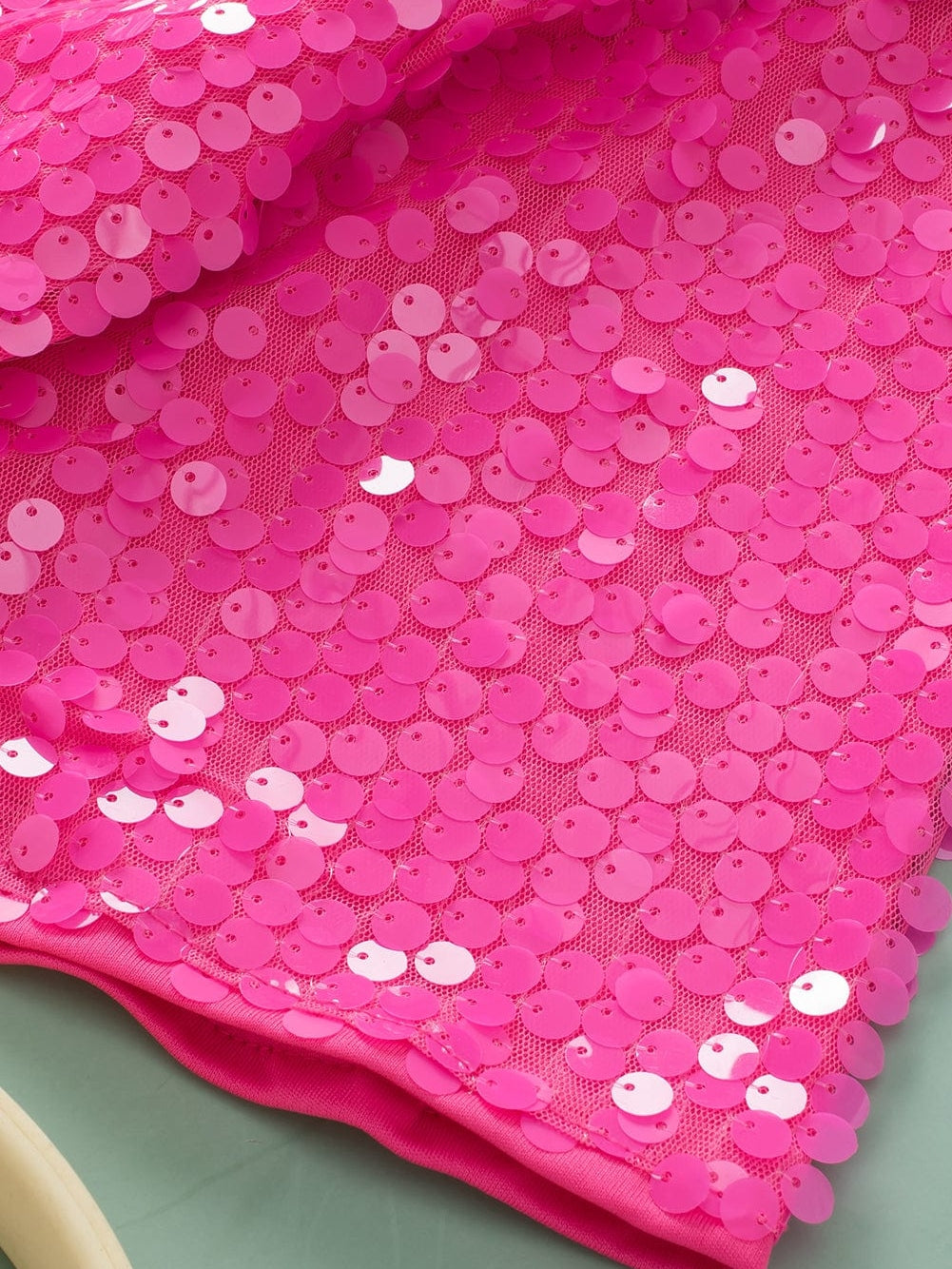 Marie Oversized Half Sleeve Sequin Top in Pink