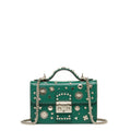The Hollywood Studded Leather Crossbody Bag Evergreen
