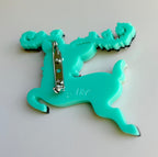 Fawna Fir Top Leaping Reindeer Brooch, leaping Christmas reindeer (view 3)