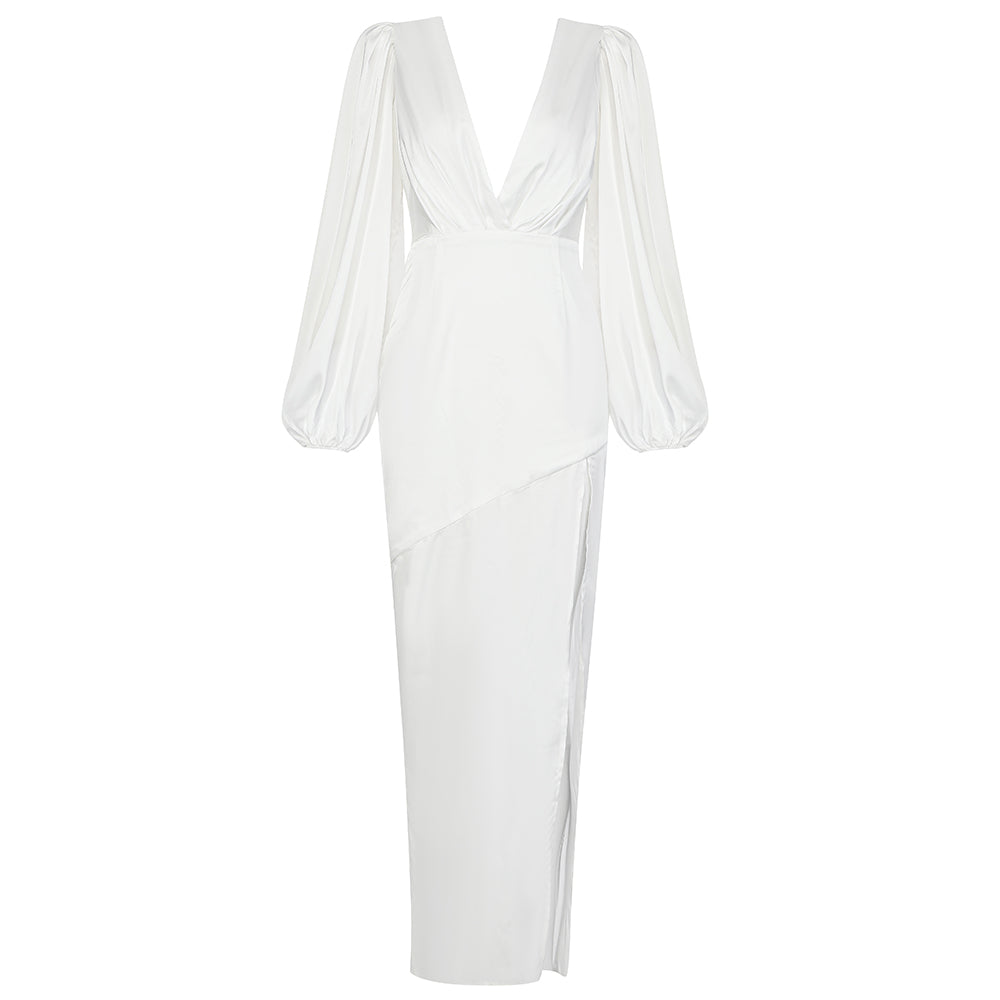Grand Entrance Puff Sleeve Maxi Gown