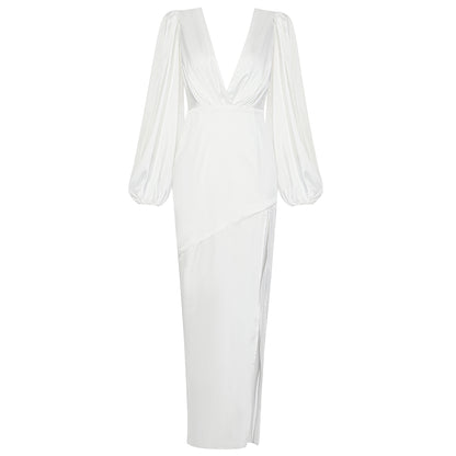 Grand Entrance Puff Sleeve Maxi Gown