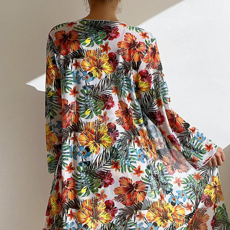 Wildflower Three-Piece Bikini & Cover-Up Set