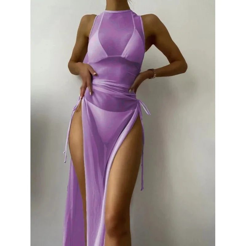 Poolside Bombshell Three-Piece Swimsuit & Cover-Up | 10 Colors