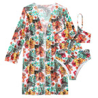 Wildflower Three-Piece Bikini & Cover-Up Set