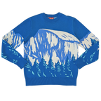 Half Dome Sweater, blue with white Half Dome mountain graphic