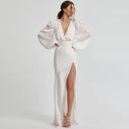 Grand Entrance Puff Sleeve Maxi Gown