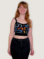 Hissy Fit Crop Top, black with multicolor snake print (view 4)