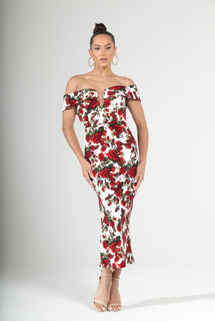 Rosalie Off-Shoulder Midi Dress