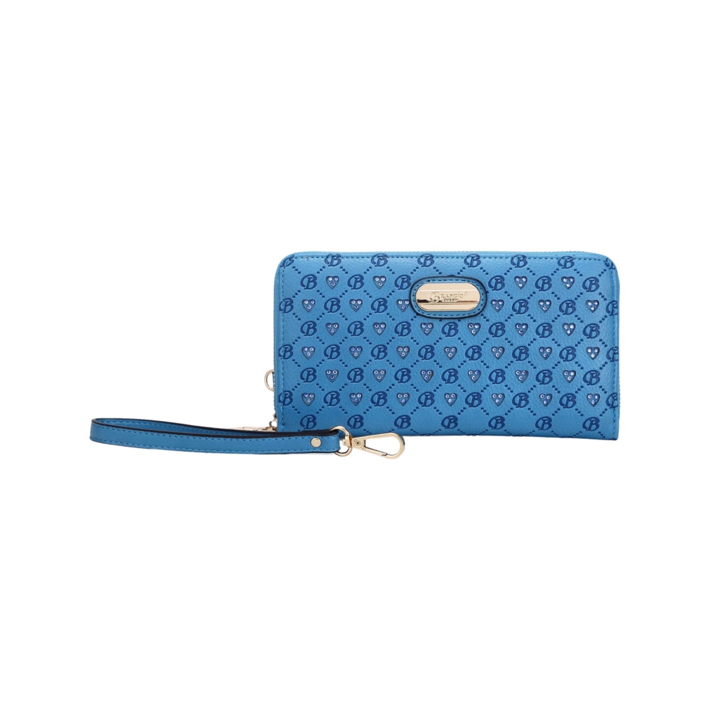 Millionaire crystal wristlet wallet in brown, by Pinup Girl Clothing