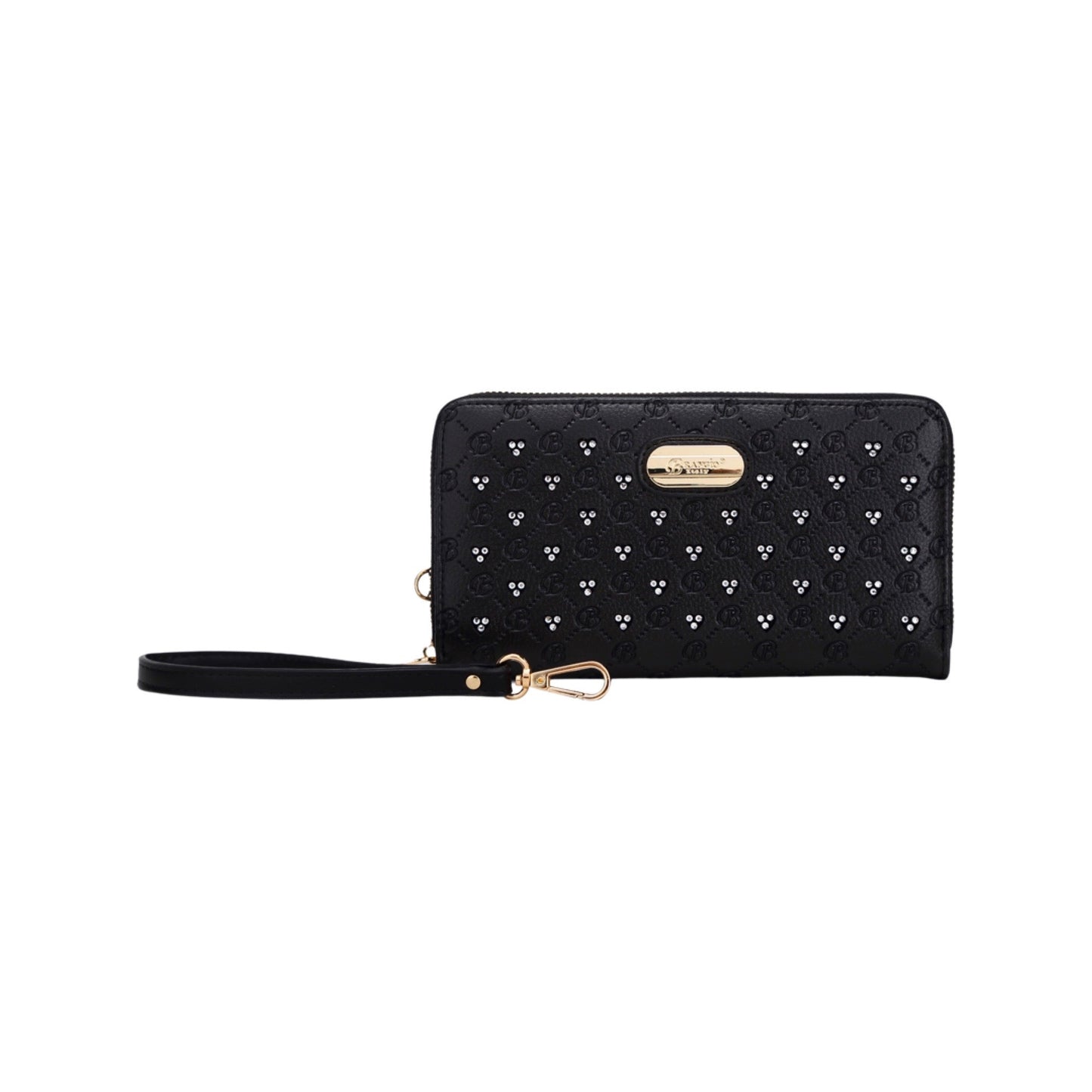 Millionaire crystal wristlet wallet in blue, by Pinup Girl Clothing